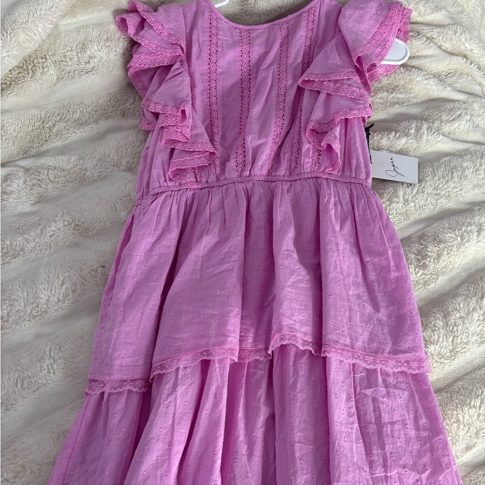 Charming Pink Ruffled Kids Dress